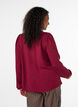 Bluse med V-udsk&aelig;ring og crochetb&aring;nd, R&oslash;d, Model image number 2