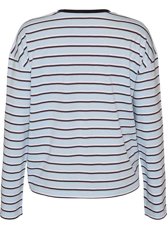 Basis t-shirt med lange &aelig;rmer, Bl&aring;, Packshot