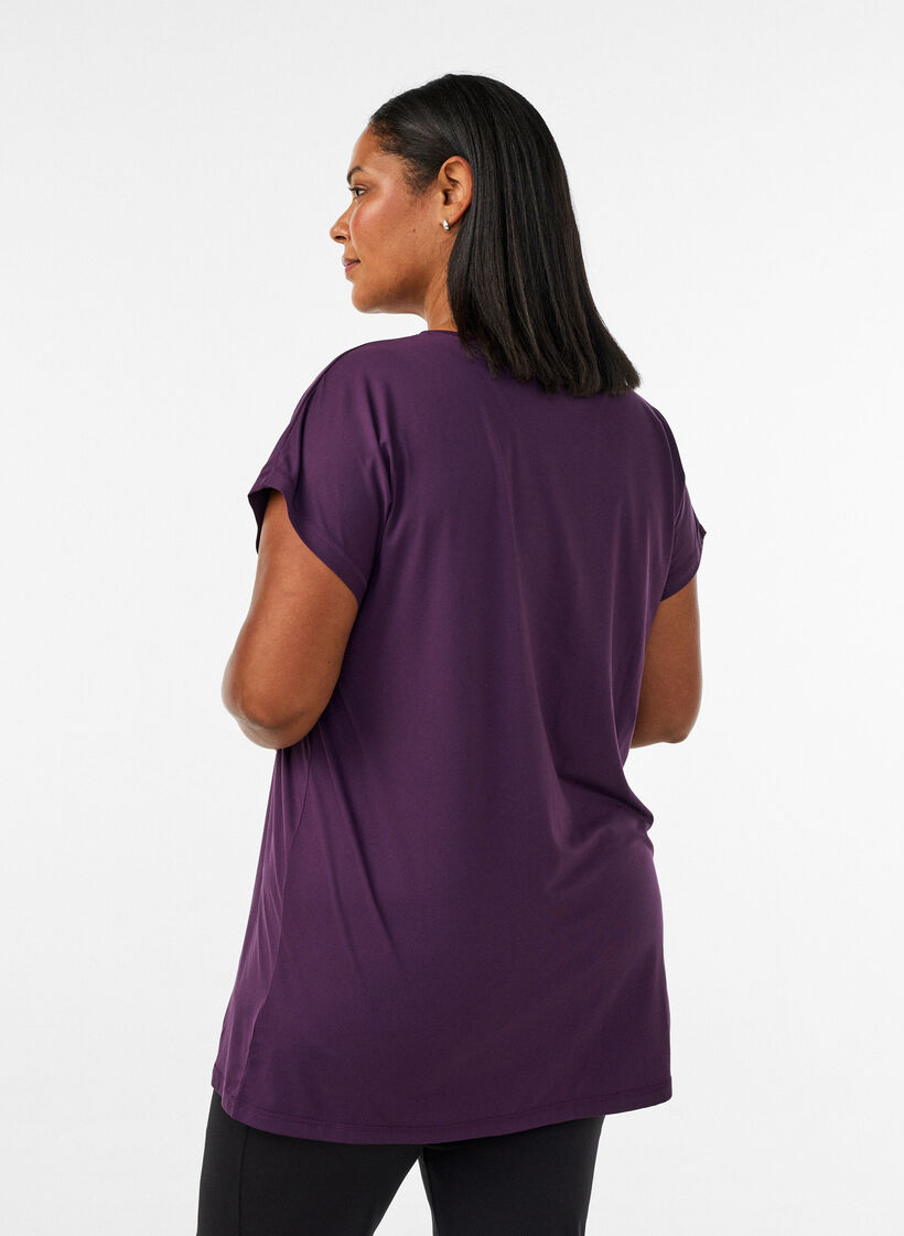 Lang tr&aelig;nings t-shirt, Lilla, Model image number 2