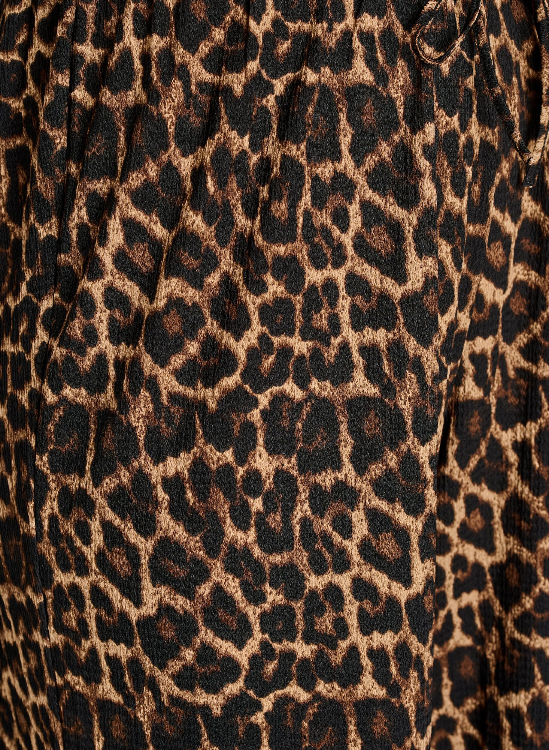 Zizzi Bukser i let strukturkvalitet med brede ben, Sort, Packshot image number 2