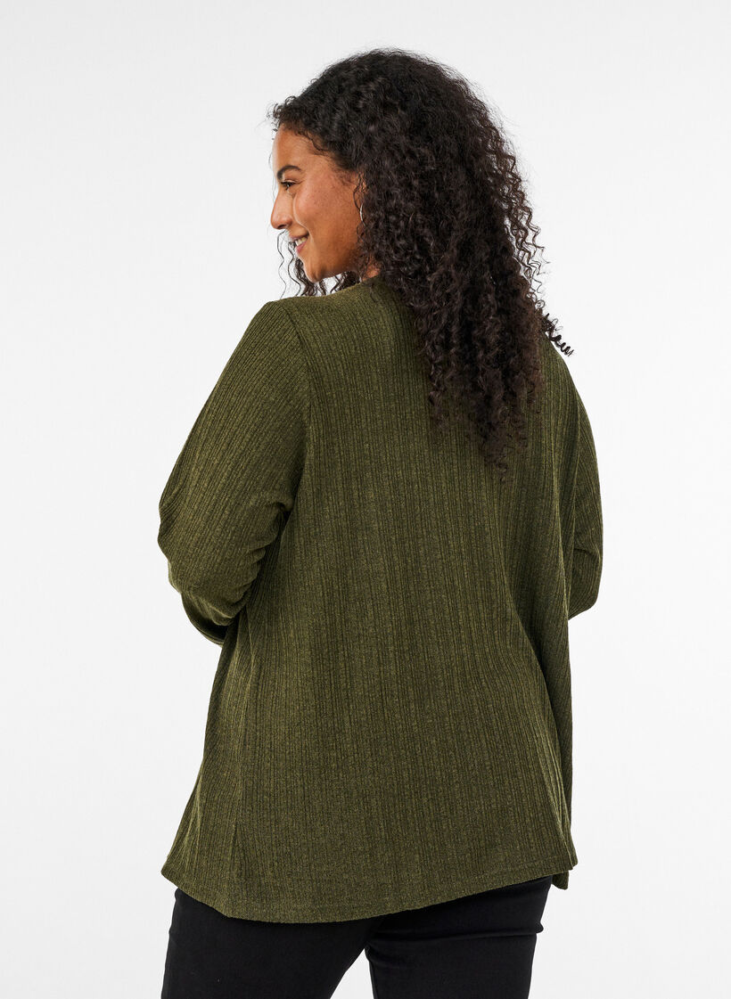 &Aring;ben cardigan i struktureret jersey, Bl&aring;, Model image number 2