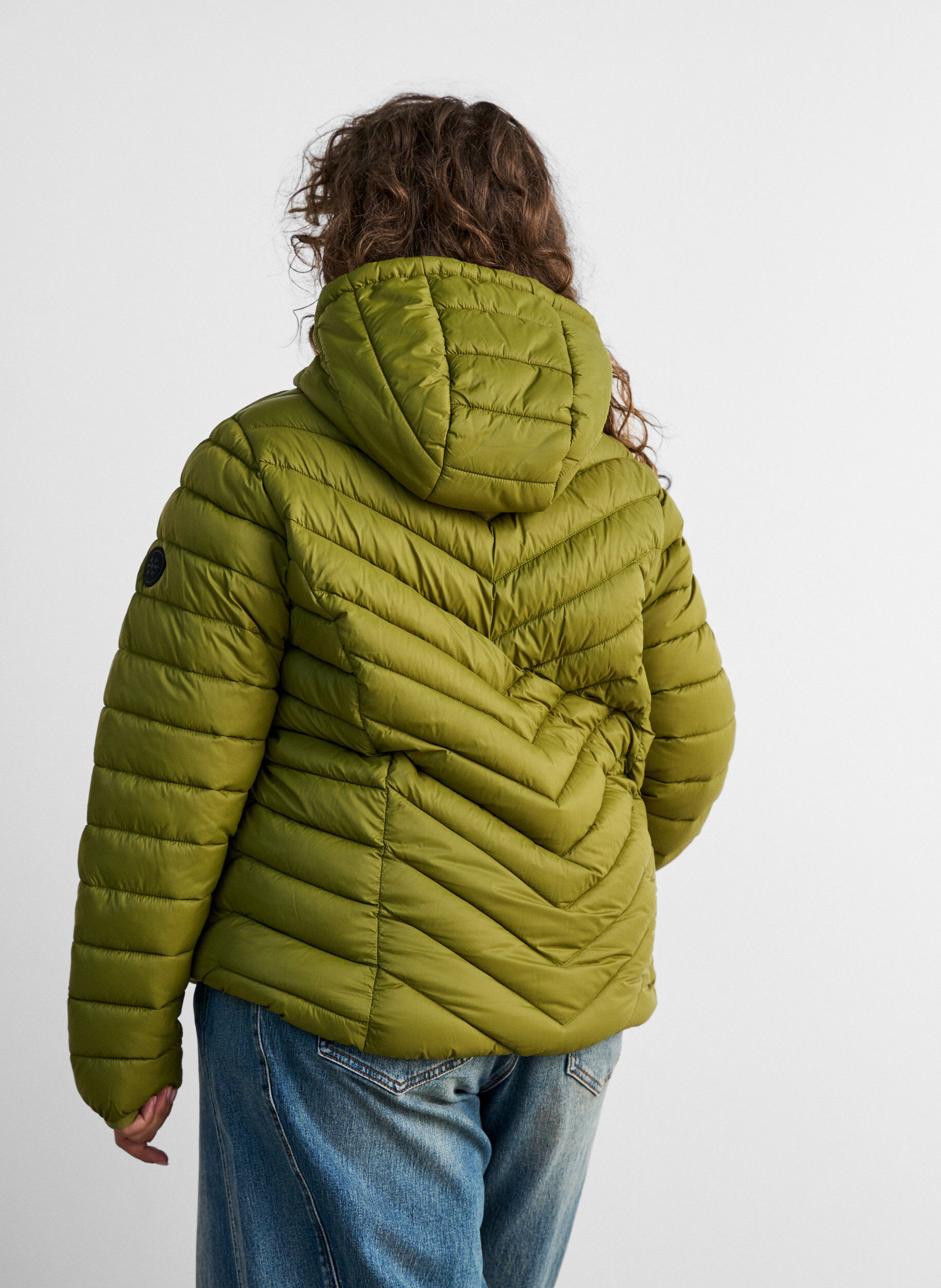 ZizziLetv&aelig;gts jakke med h&aelig;tte, Gr&oslash;n, Model image number 2