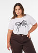 T-shirt i &oslash;kologisk bomuld med dekorativt motiv, Hvid, Model image number 0