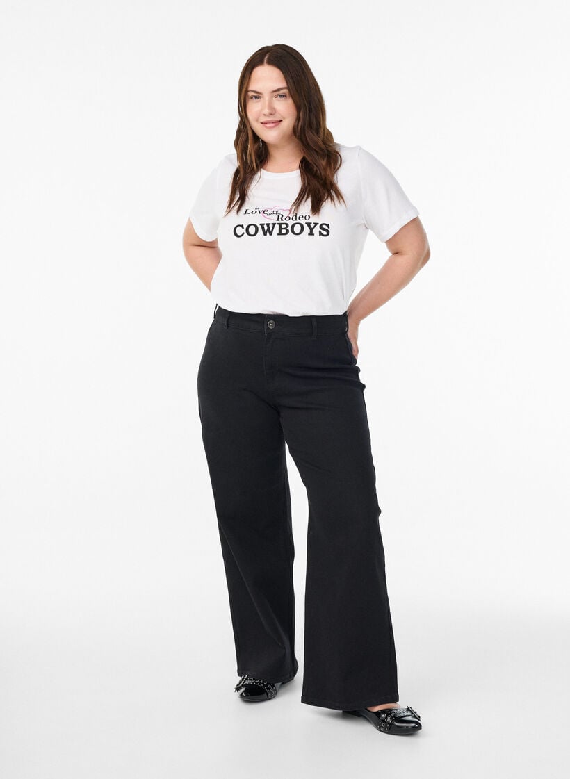 T-shirt med motiv, Hvid, Model image number 1