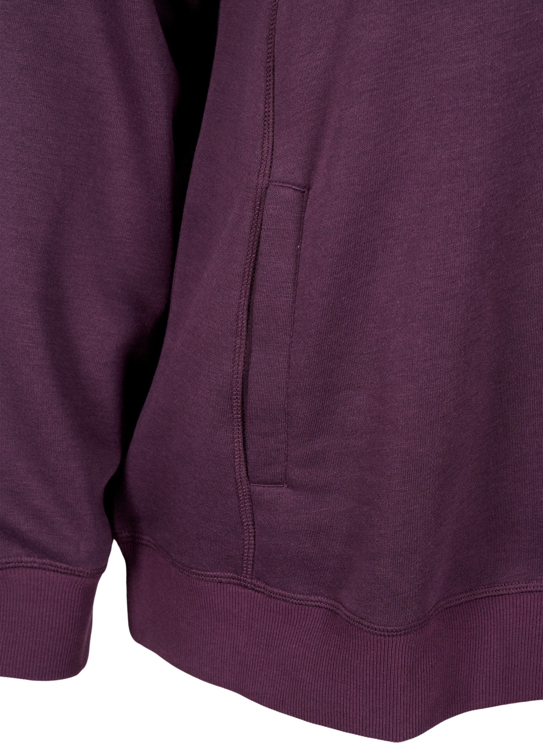 Zizzi FLASH - Sweatshirt med h&oslash;j krave, Plum Perfect, Packshot image number 3
