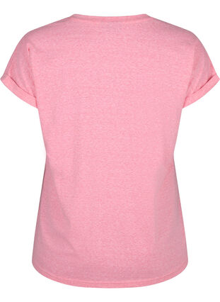 Meleret t-shirt med korte ærmer, Strawberry Pink Mel., Packshot image number 1