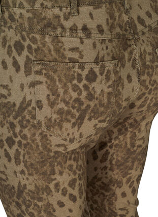 Højtaljede Amy jeans med leopardprint, Green Leopard, Packshot image number 3