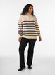 Striktr&oslash;je med h&oslash;j hals og lynl&aring;s, Vanilla, Model image number 1