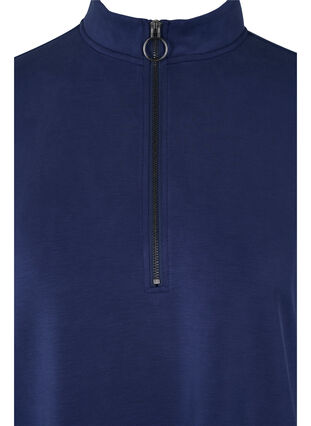 Sweat tunika med høj hals og lynlåsdetalje, Medieval Blue, Packshot image number 2