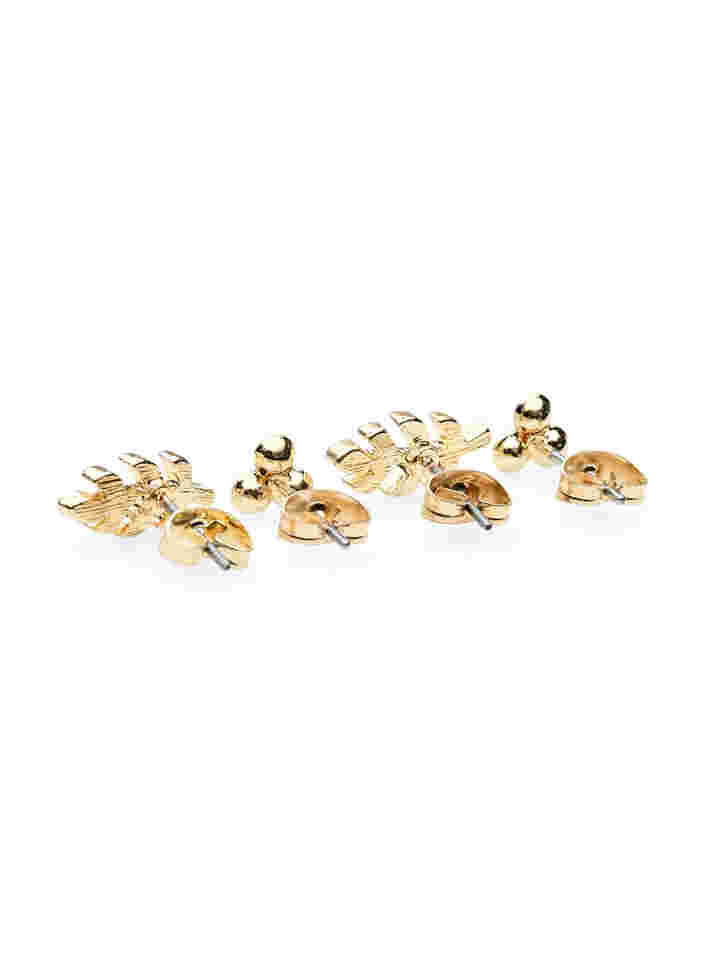 2-pak øreringe, Gold, Packshot image number 1