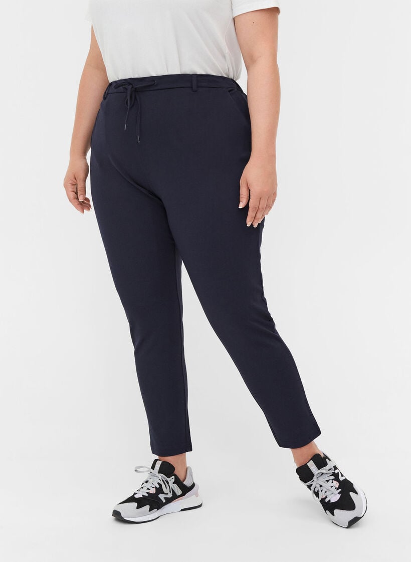 Cropped Maddison bukser, Bl&aring;, Model image number 3