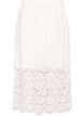 Midinederdel i blonde med elastisk talje, Hvid, Packshot image number 1