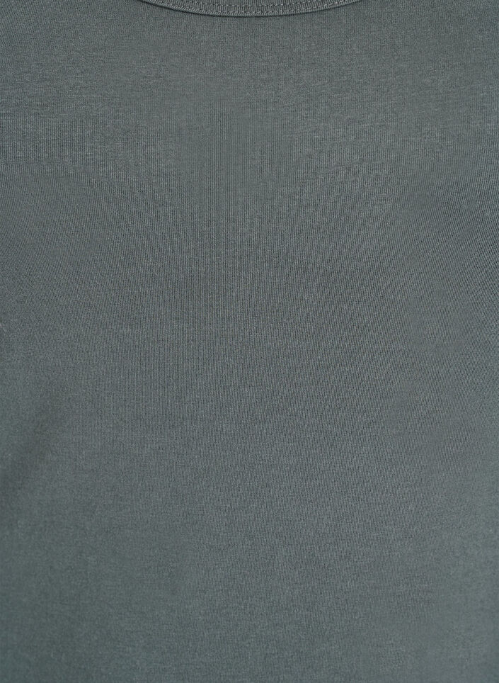 Ensfarvet basis top i bomuld, Gr&oslash;n, Packshot image number 2