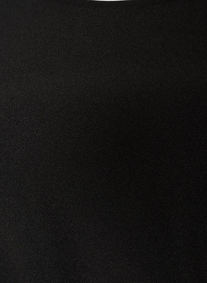 Jerseykjole med drapering og dekorativt sp&aelig;nde, Sort, Packshot image number 2