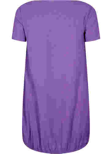 Kortærmet kjole i bomuld, Deep Lavender, Packshot image number 1