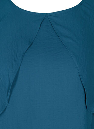 Bluse med ballonærmer og smock, Majolica Blue, Packshot image number 2