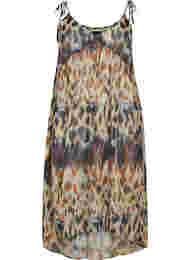 Leoprintet strandkjole med stropper, Abstract Leopard