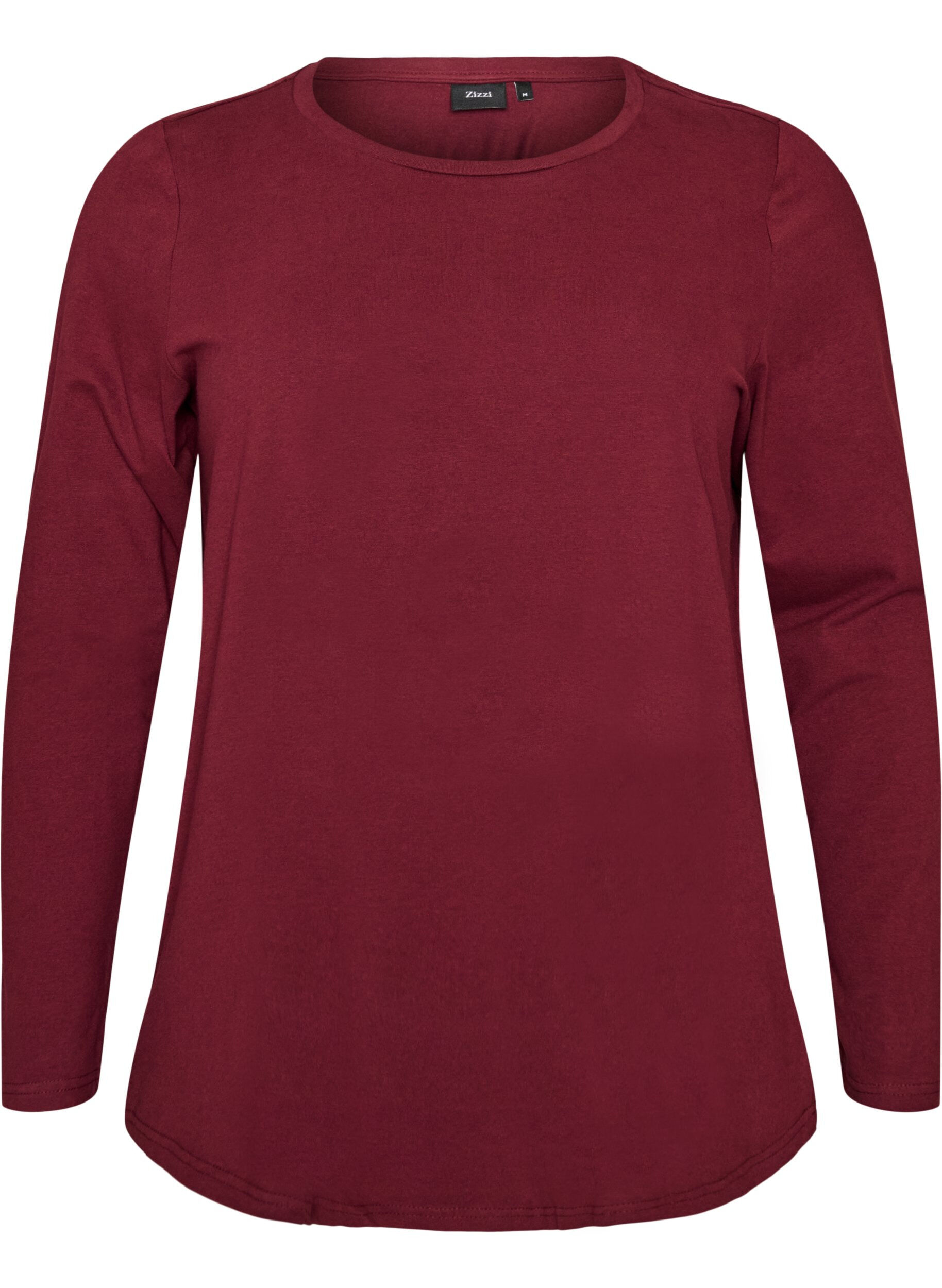 Basis jerseybluse med lange &aelig;rmer