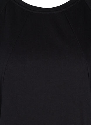 Sweatkjole med 3/4 ærmer og lommer, Black, Packshot image number 2