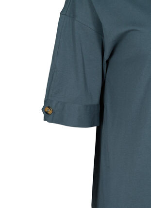 Kortærmet tunika i bomuld, Dark Grey, Packshot image number 2
