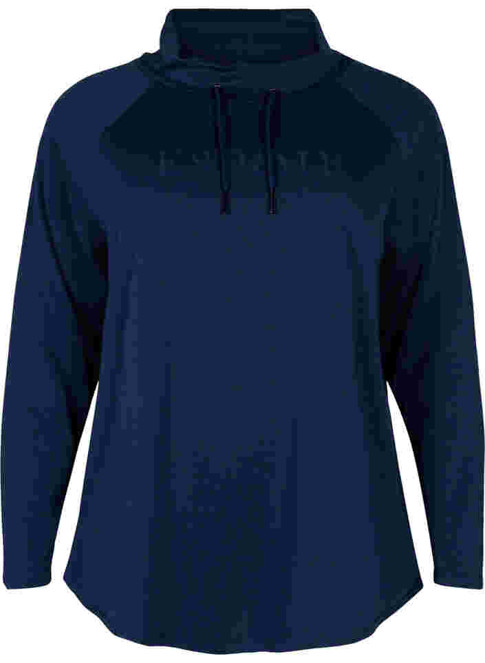 Sweatshirt med høj krave, Navy Blazer, Packshot image number 0