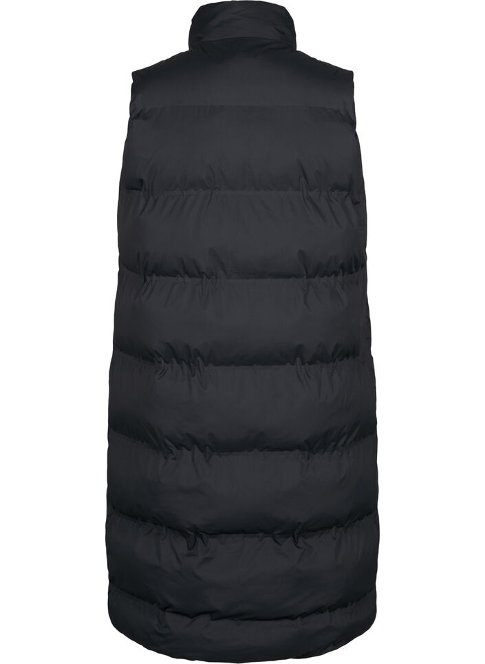 Lang vest med lommer og tovejs lynl&aring;s, Sort, Packshot image number 1