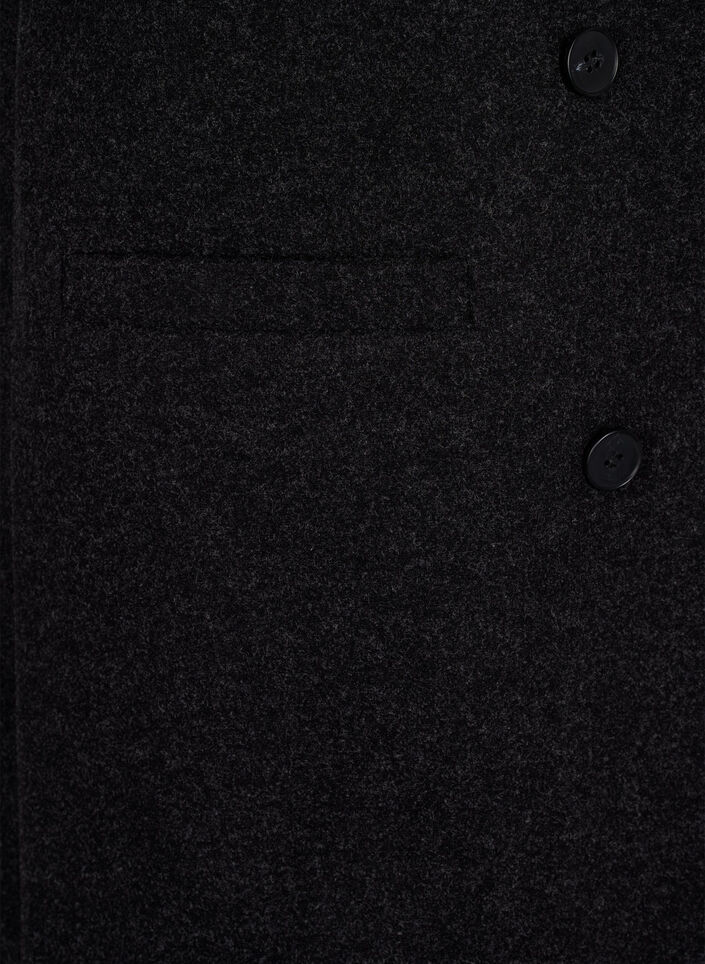 Lang vest i uld-look, Dark Grey Melange, Packshot image number 3