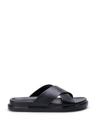 Wide fit sandal med krydsede remme, Black
