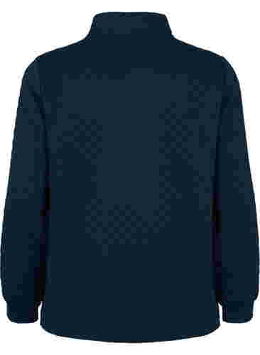 Quiltet sweatshirt med lynlås, Navy Blazer, Packshot image number 1