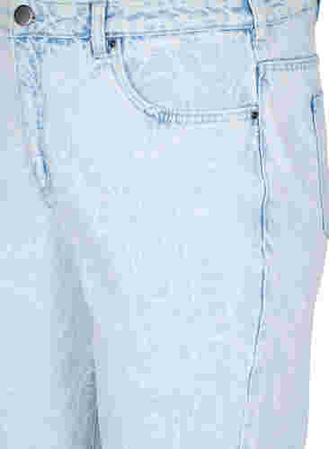 Cropped Mille mom jeans med print, Light blue denim, Packshot image number 2