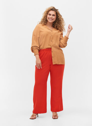 Løse bukser med lommer, Fiery Red, Model image number 0
