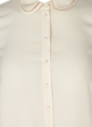 Langærmet skjorte med feminine detaljer, CREME ASS, Packshot image number 2