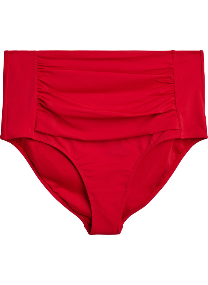 Bikini underdel med h&oslash;j talje, R&oslash;d, Packshot image number 0