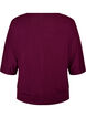 Jerseybluse med albuelange &aelig;rmer og balloneffekt, Lilla, Packshot image number 1