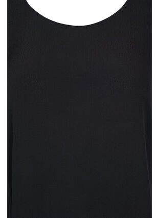 Kortærmet bluse i viskose, Black, Packshot image number 2