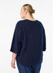 Ribstrikket tr&oslash;je med 3/4 &aelig;rmer, Bl&aring;, Model image number 2