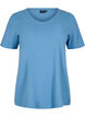 Ensfarvet basis t-shirt i bomuld, Bl&aring;, Packshot image number 0