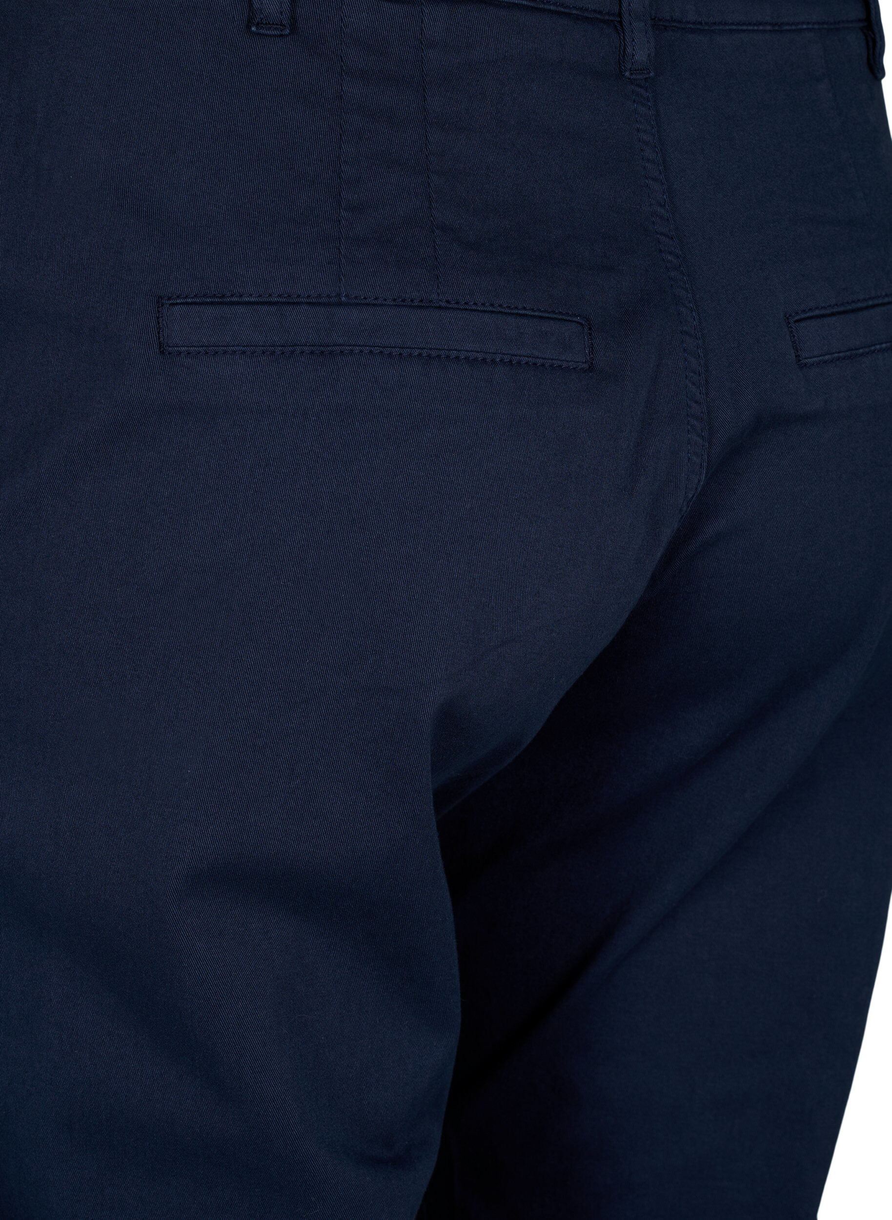 Zizzi Chinos i bomuld, Navy Blazer, Packshot image number 3