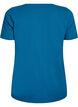 Ensfarvet basis t-shirt i bomuld, Bl&aring;, Packshot image number 1