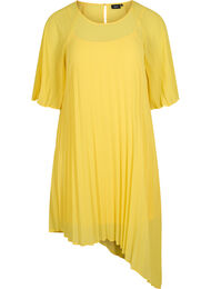 Kjole med 2/4 ærmer og a-shape, Primrose Yellow