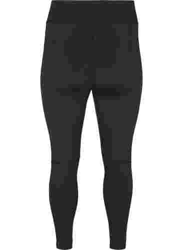 Cropped træningstights med rynkedetalje, Black, Packshot image number 1