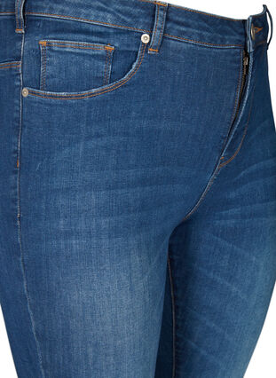 Højtaljede super slim Amy jeans, Blue denim, Packshot image number 2
