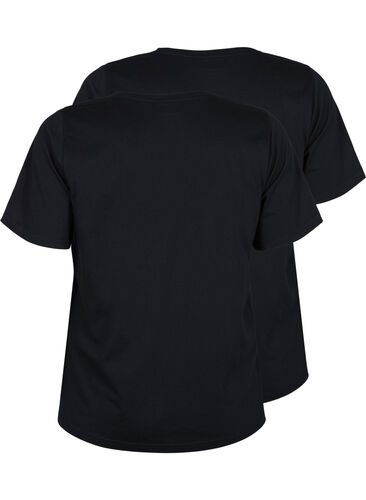 FLASH - 2-pak t-shirts med v-hals, Black/Black, Packshot image number 1