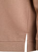 Sweatshirt med høj hals og lynlåslukning, Brun, Packshot image number 3
