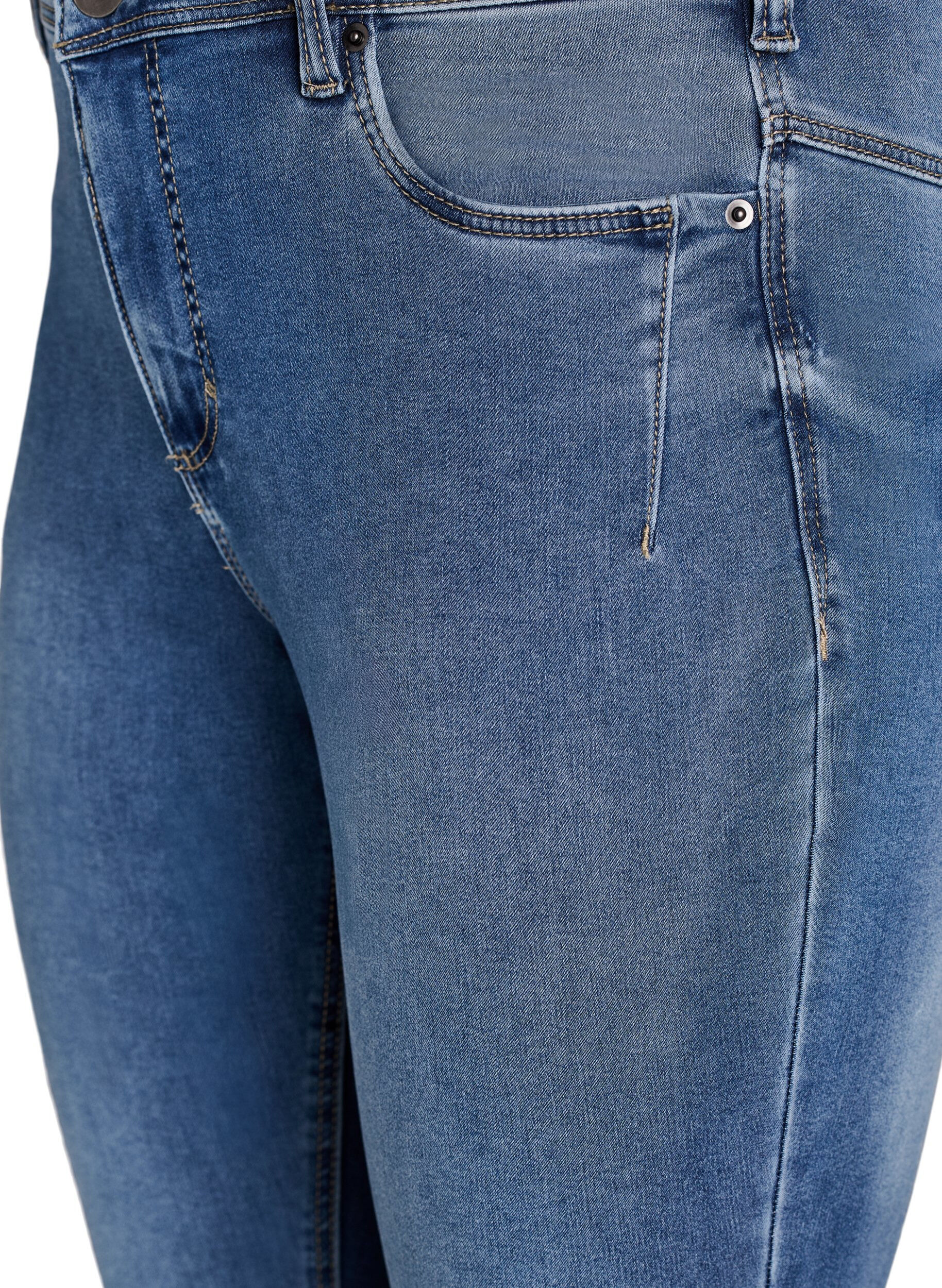 ZizziCropped Amy jeans med lynl&aring;sdetalje, Bl&aring;, Packshot image number 2