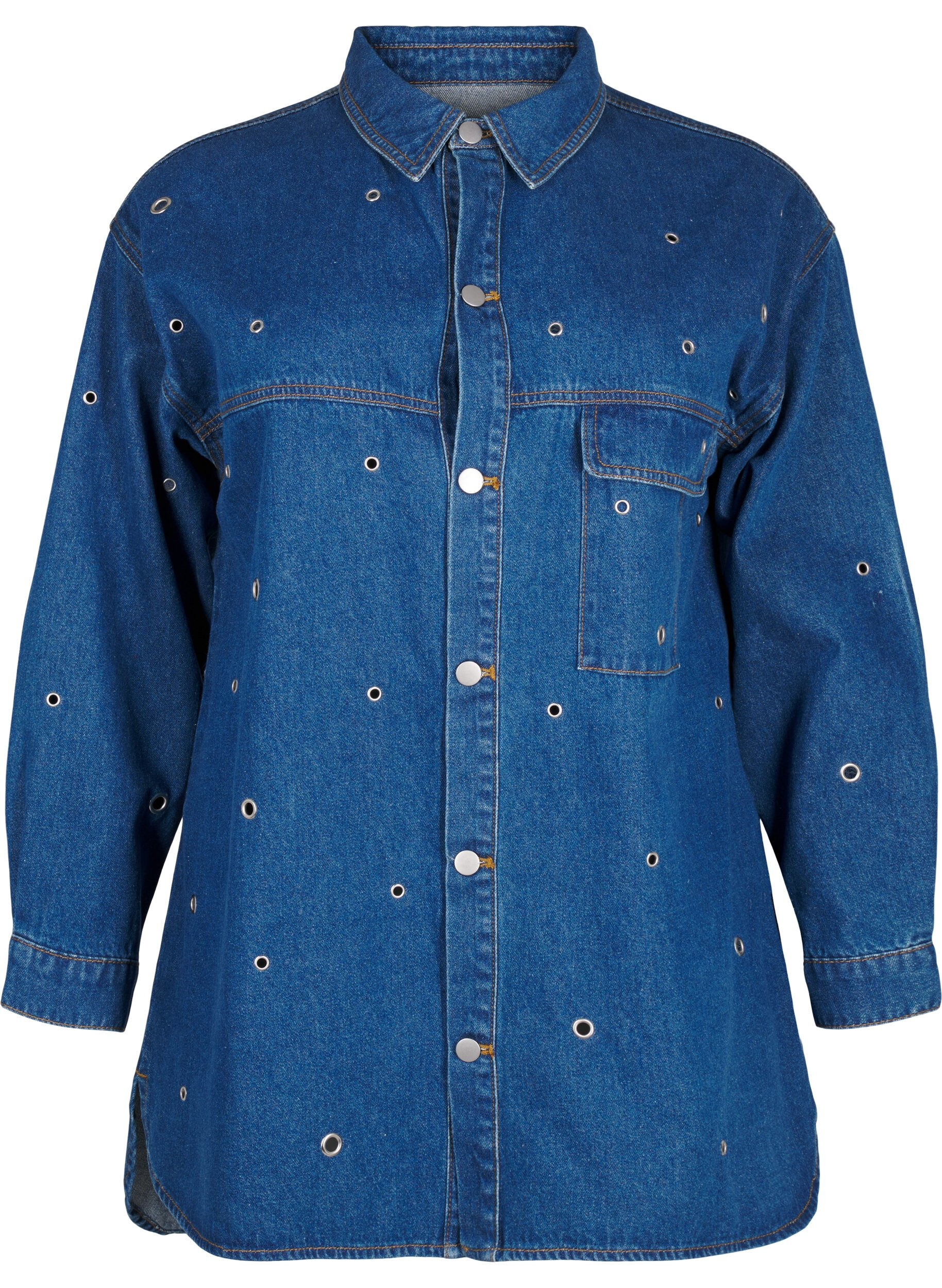 Denim skjorte med eyelets