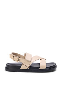 Wide fit sandal i læder med justerbare stropper