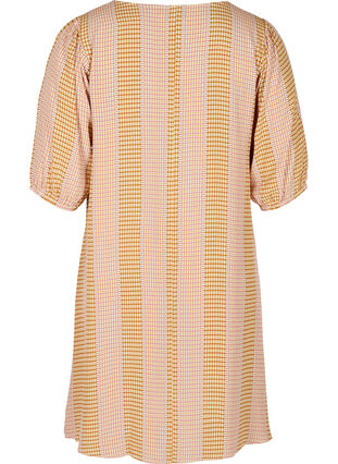 Viskose kjole med print og v-udskæring, Apple Cinnamon AOP, Packshot image number 1