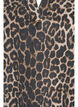 Leopardmønstret denimbluse med krave og 1/2 ærmer, Brun, Packshot image number 2