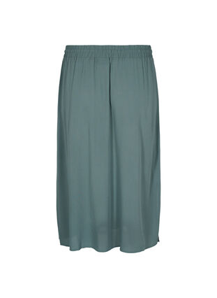 Viskose midi nederdel med slids, Balsam Green, Packshot image number 1